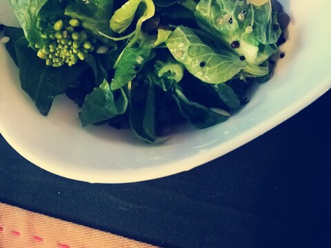 白菜の菜の花とキヌアの塩レモンサラダ